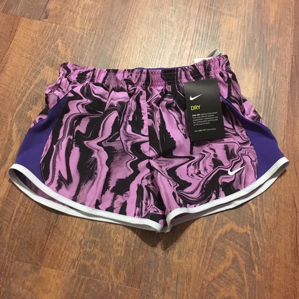 New Nike Girls XL purple swirl shorts